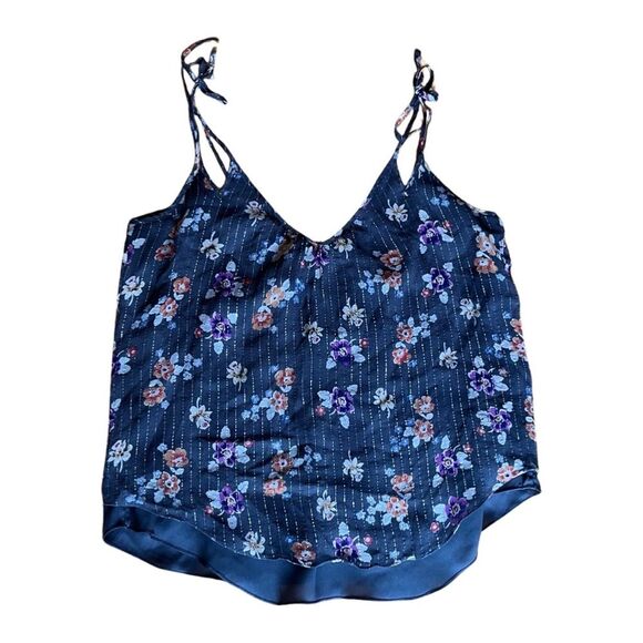 Rebecca Taylor EUC Silver Floral Tank - Picture 1 of 9
